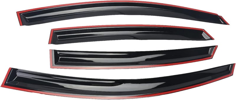 WONSABON Tape-On Window Visors Deflectors Rain Guards 4 Piece Set ‎Compatible with 2012-2015 Honda Civic Sedan 94462 - Image 3